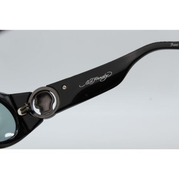 Ed Hardy EHS032 Black Rhinestone Skull Sunglasses 55-17-130